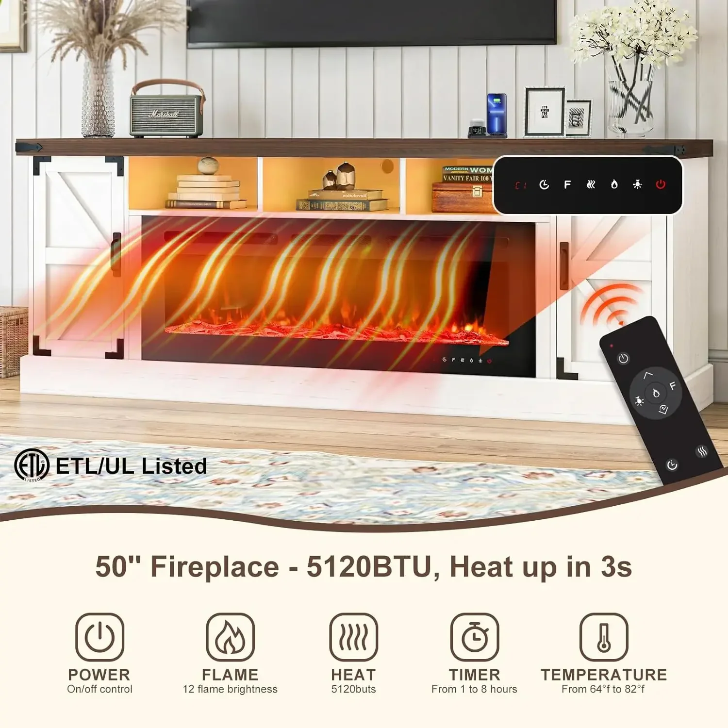 Patio Heater Standing - İndirimli Fiyat! 77 inç Şömineli TV