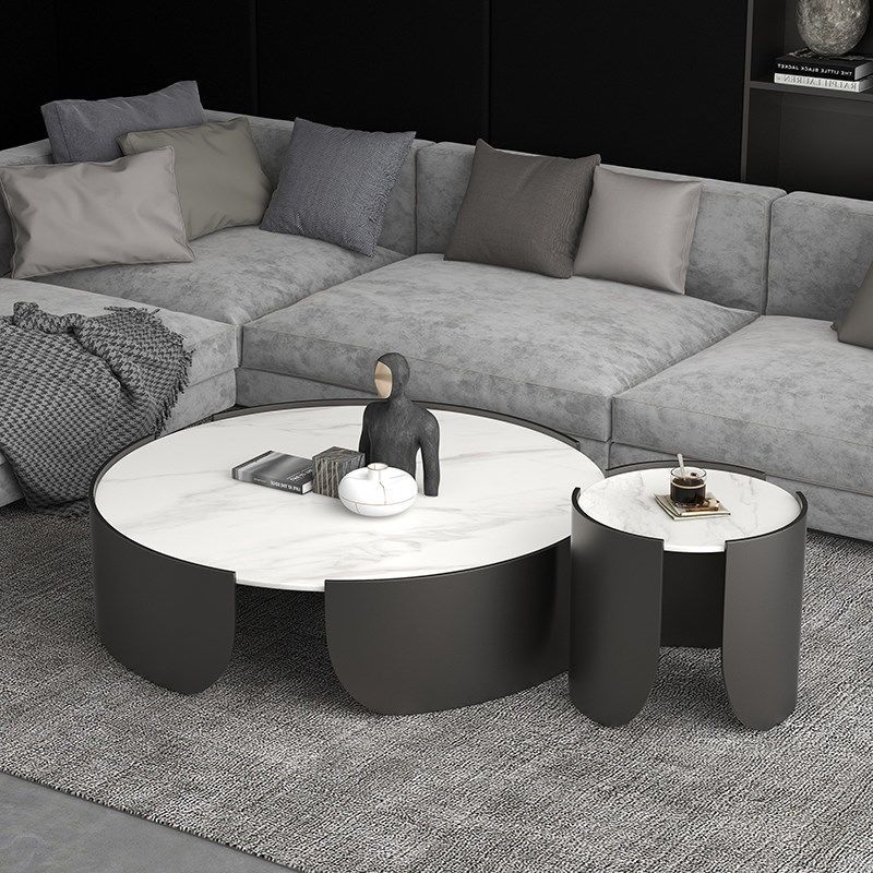 Outdoor Furniture Material - Yuvarlak Lüks Sehpalar Metal Alçak Veranda