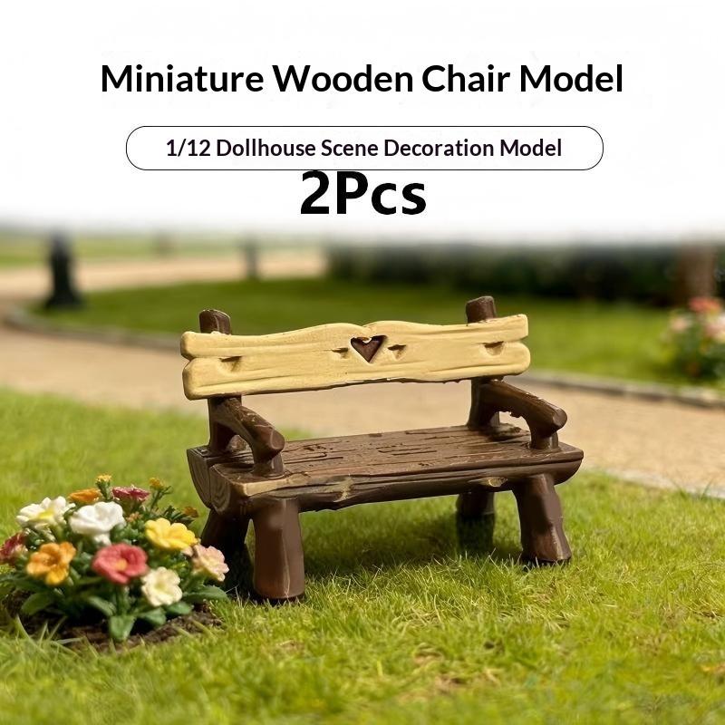 Outdoor Furniture Material - 2 adet 1/12 minyatür tezgah Dollhouse