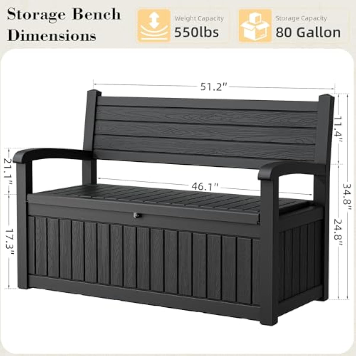 80 Galonluk, Dış Mekan Kullanı - Outdoor Furniture With Storage For Cushions incelemesi ve fiyatı