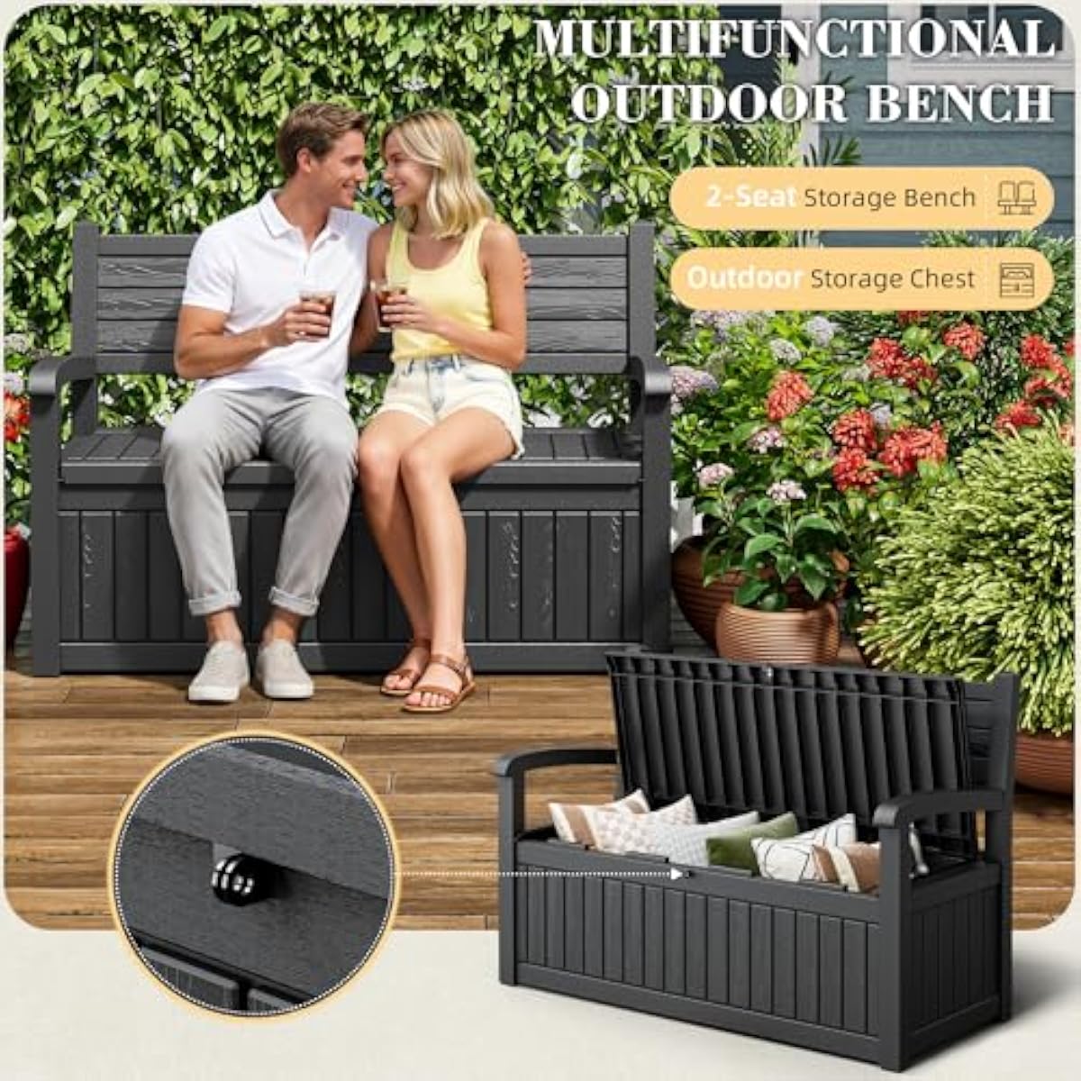 80 Galonluk, Dış Mekan Kullanı - Outdoor Furniture With Storage For Cushions incelemesi ve fiyatı