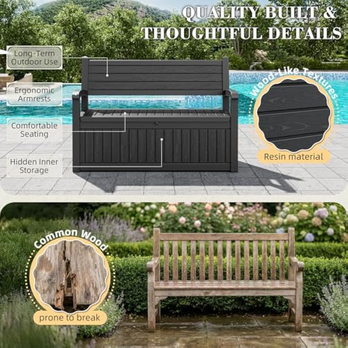 80 Galonluk, Dış Mekan Kullanı - Outdoor Furniture With Storage For Cushions incelemesi ve fiyatı