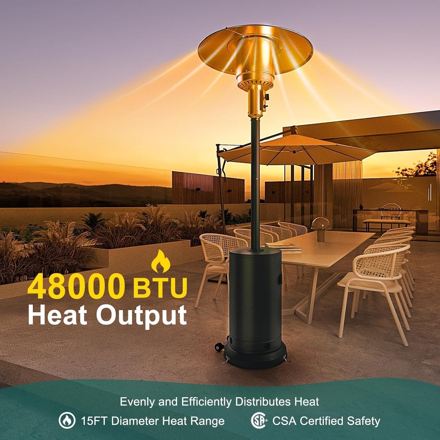 48.000 BTU Dış Mekan Isıtma La - Patio Heater Standing incelemesi ve fiyatı