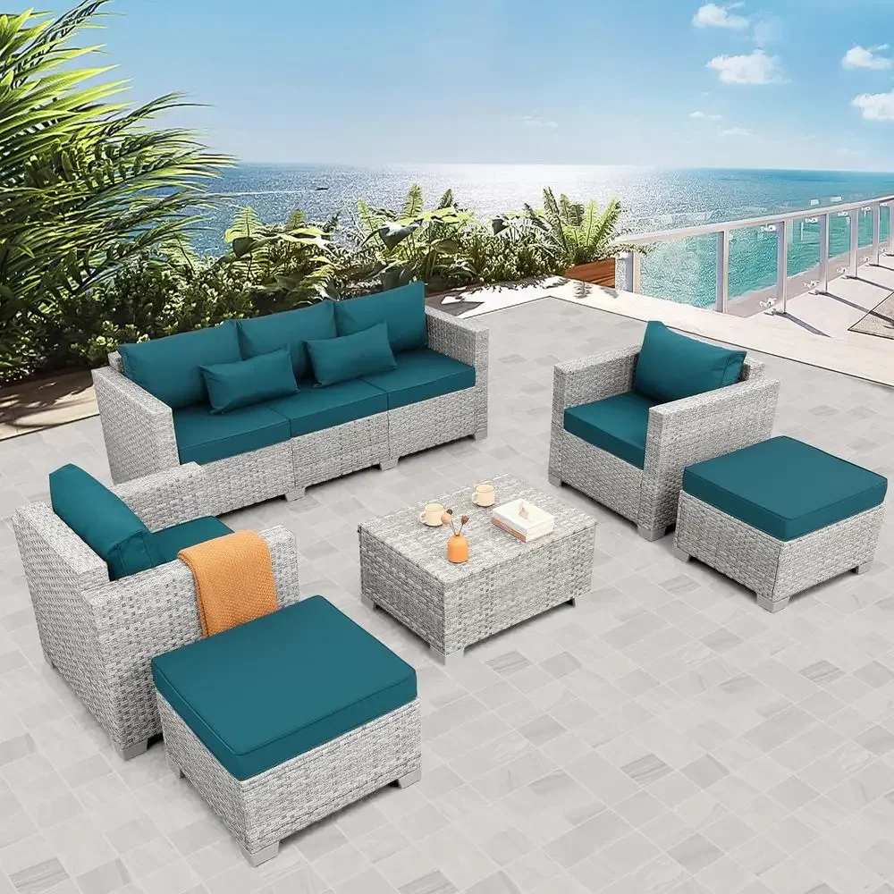 6 Parçalı Gri Hasır Dış Mekan  - Outdoor Furniture With Storage For Cushions incelemesi ve fiyatı