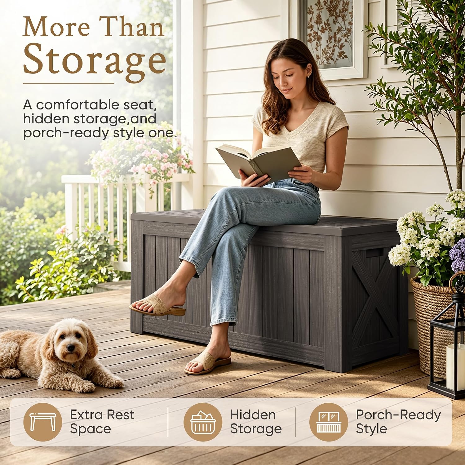 120 Galon Büyük Bahçe Dolabı,  - Outdoor Furniture With Storage For Cushions incelemesi ve fiyatı