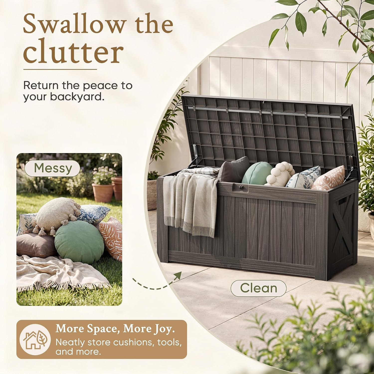 120 Galon Büyük Bahçe Dolabı,  - Outdoor Furniture With Storage For Cushions incelemesi ve fiyatı