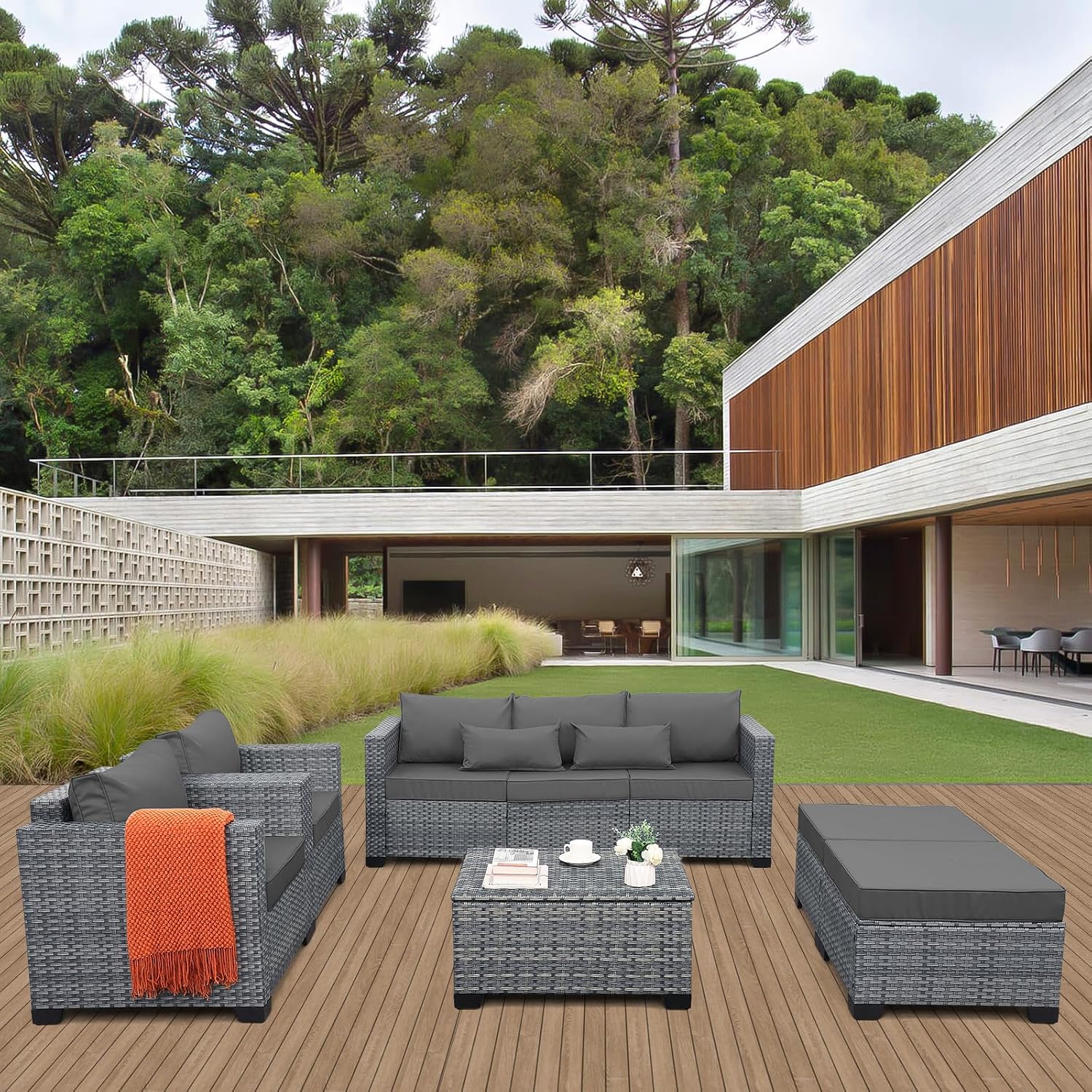 6 Parçalı Hasır Bahçe Mobilya  - Outdoor Furniture With Storage For Cushions incelemesi ve fiyatı