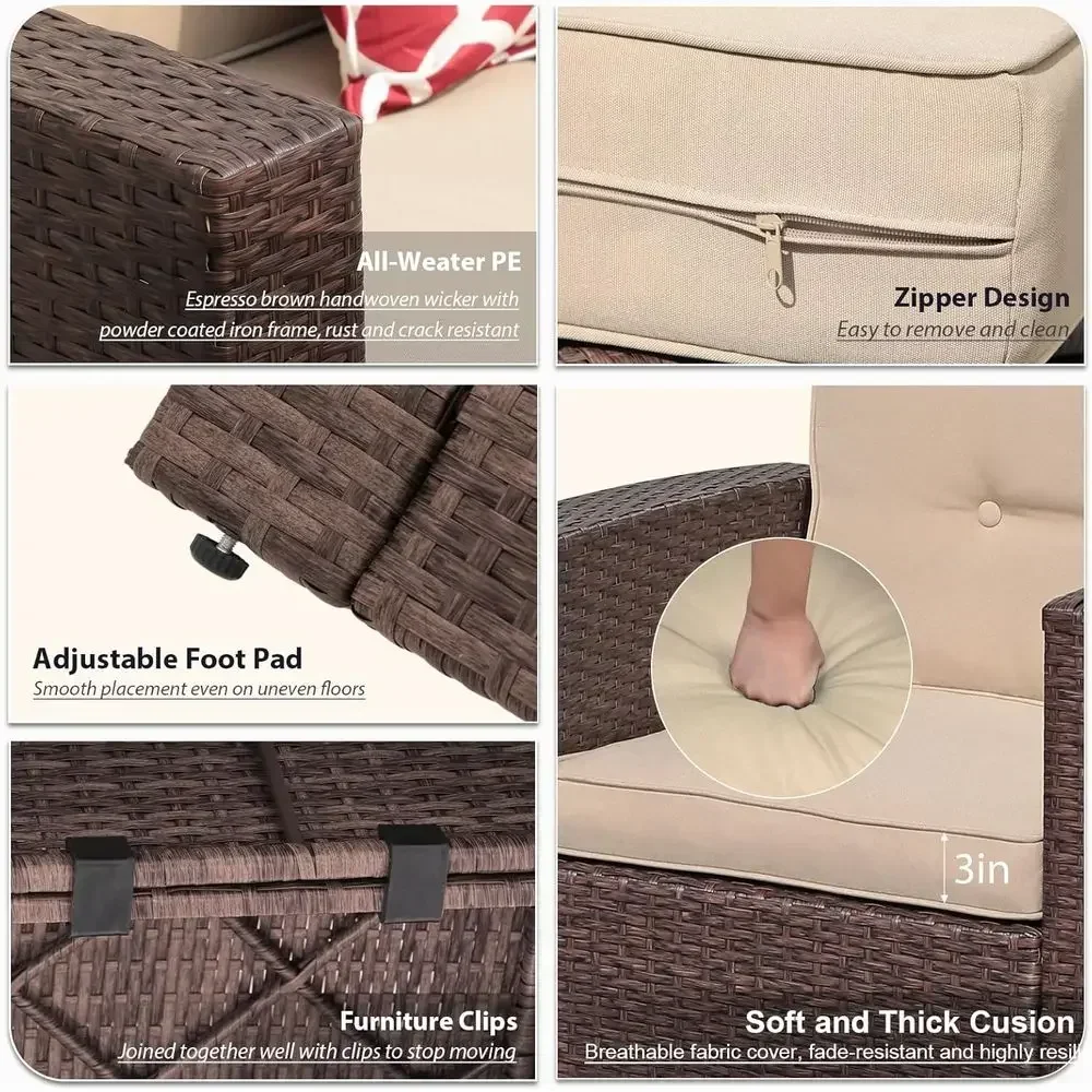8 Parçalı Açık Hava Hasır Bahç - Outdoor Furniture With Storage For Cushions incelemesi ve fiyatı